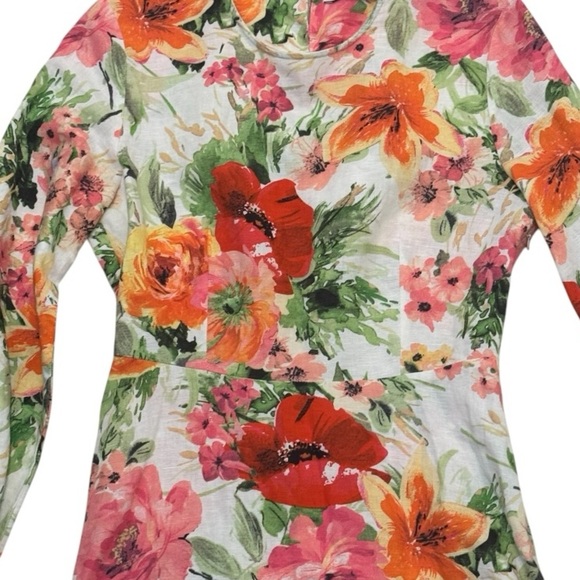 ZARA Floral Print Linen Mini Naya Dress 
 XS Garden Party Spring Easter Vacation - Picture 8 of 9